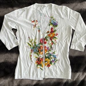 Vertigo Paris floral and beaded cardigan size small
